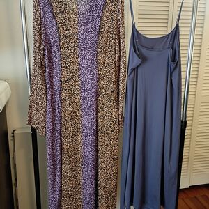 Nanushka Long Sleeve Dress in Purple and Orange Print